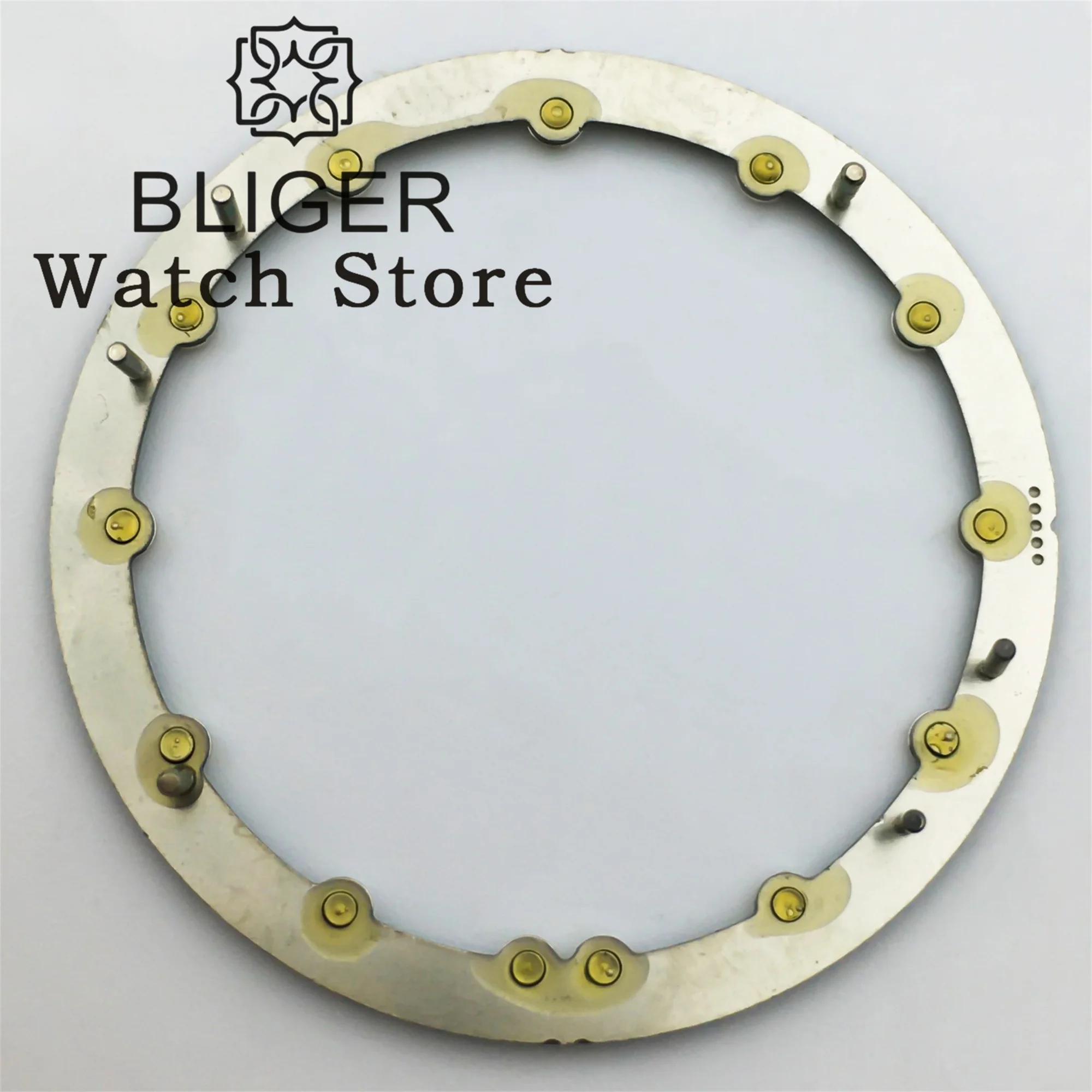 BLIGER 29mm*24.5mm Black White Blue Watch Dial Fits NH70 NH72 Movement Skeleton Hollow Dial Ring Luminous Watch Accessories Part