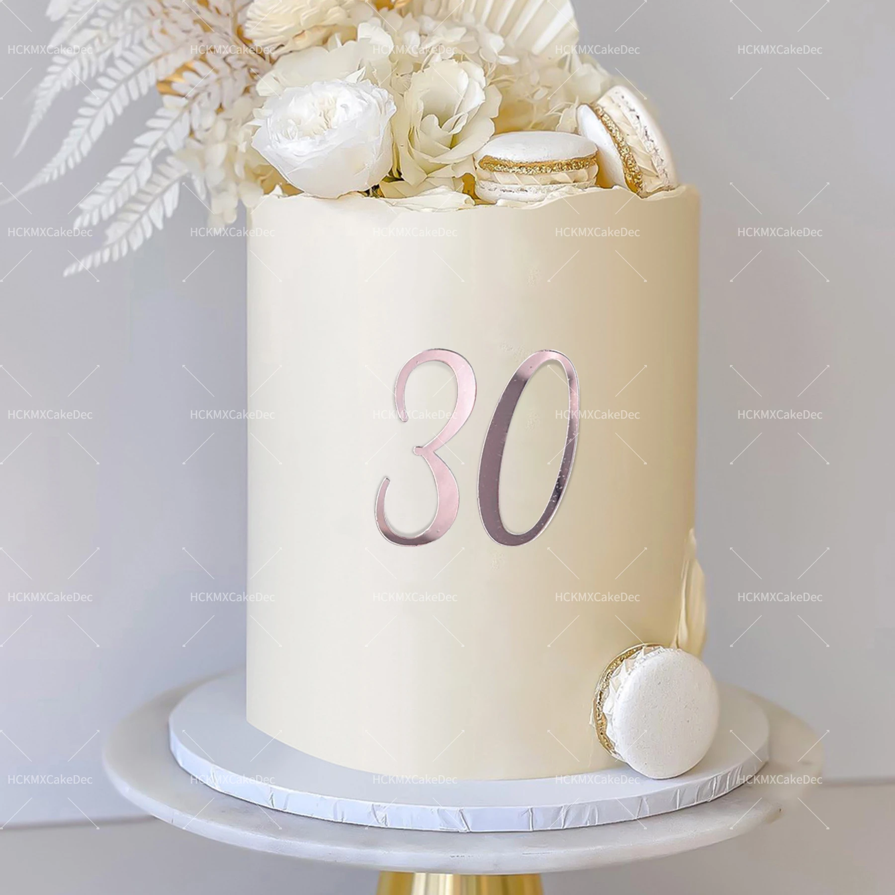 10 teile/satz Goldene Zahl 0-9 Spiegel Acryl Kuchen Topper für Geburtstag Kuchen Dekor Erwachsene Hochzeitstag Party liefert – Detail 2