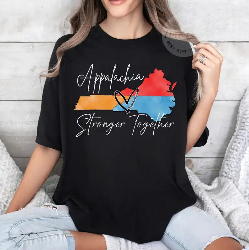 Appalachia Strong T-Shirt, TN, NC, VA Flood Support, Appalachia Strong Together We Rise Shirt, Hurricane Helene Relief