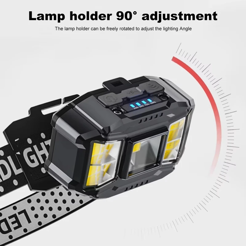 AB09-COB LED Strong Light Headlight Motion Sensor Induction Headlamp USB Charging Powerful Headlight Torch For Outdoor Night