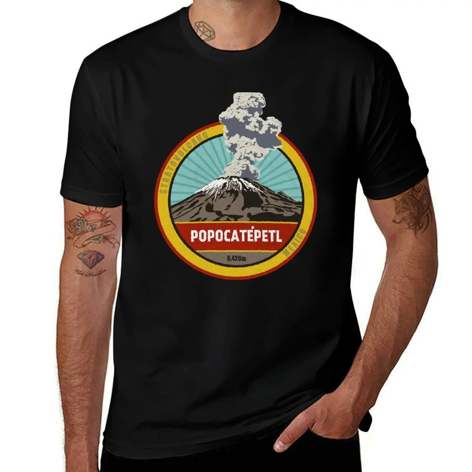 Popocatépetl Volcano, Mexico T-Shirt Basic Short Sleeve T-Shirt for Men