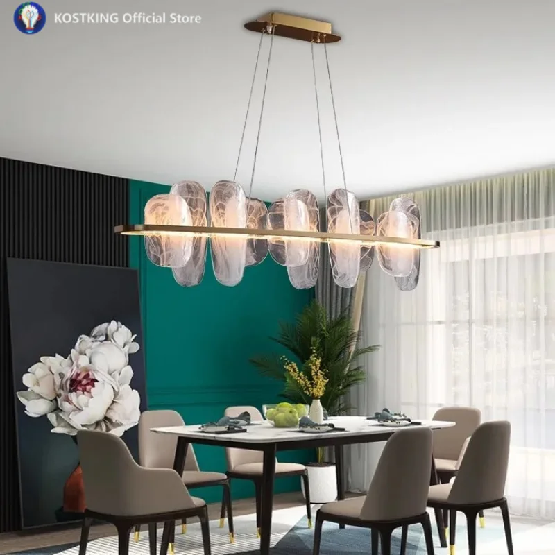 luxury chandelier living room light simple creative cloud glass dining room light household atmosphere bedroom light