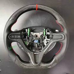 For Honda CIVIC Type R RSZ City FIT JAZZ Customized 100% Carbon Fiber Car Steering Wheel