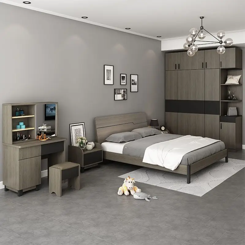 All solid wood 1.8 meters master bedroom double bed 1.5 meters 1.2 meters wedding bed
