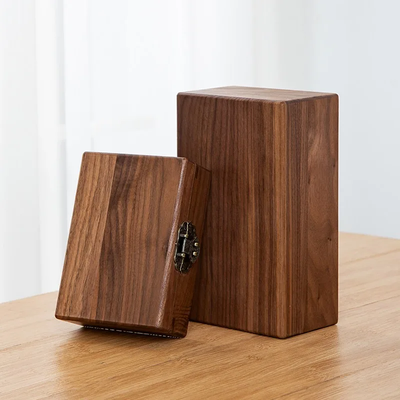 Walnut desktop storage box with lock wooden storage box household finishing box