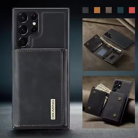 Magnetic Separable Wallet Leather Case For Samsung Galaxy S21 S20 S22 Plus S23 S24 FE S25 Ultra A36 A55 A54 A53 Stand Card Cover