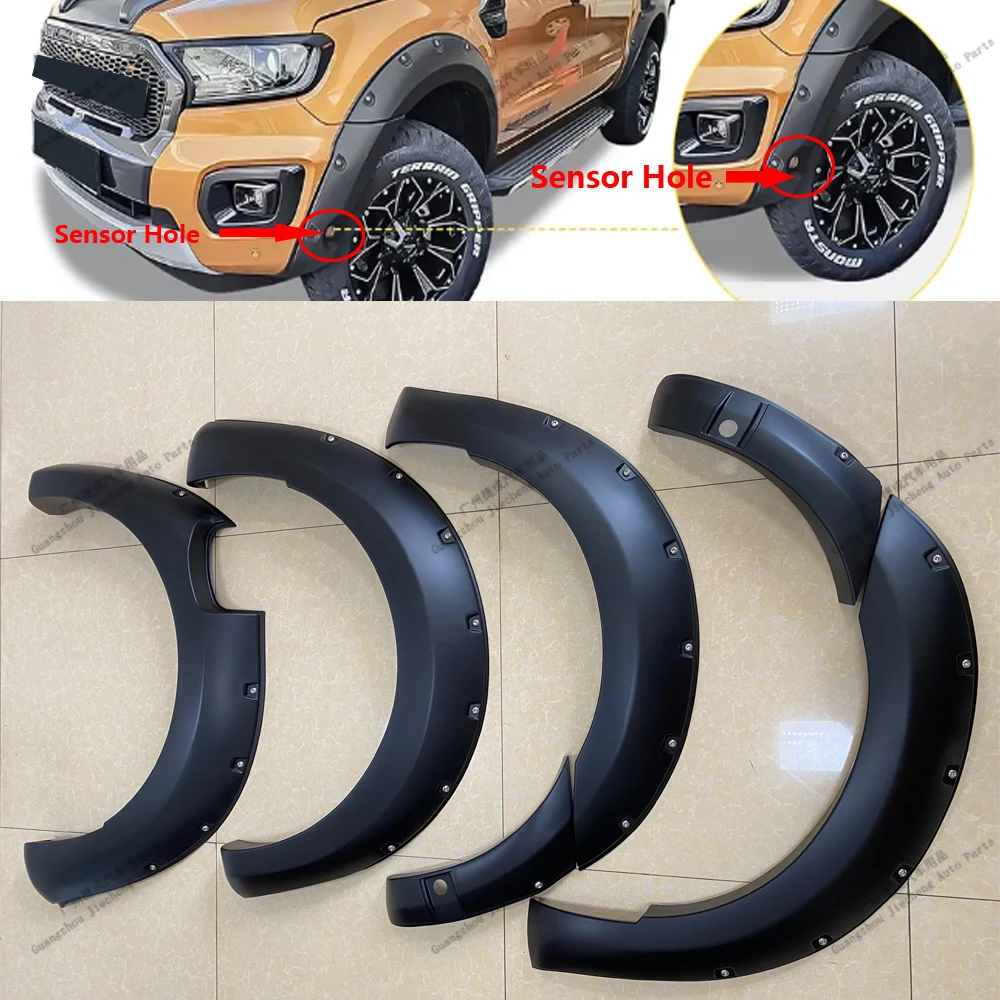 Pocket Style Fender Flares For Ford Ranger T6 2012-2014 T7 2015-2017 T8 2018-2021 Wildtrak XL XLS Raptor Muguards Wheel Arch