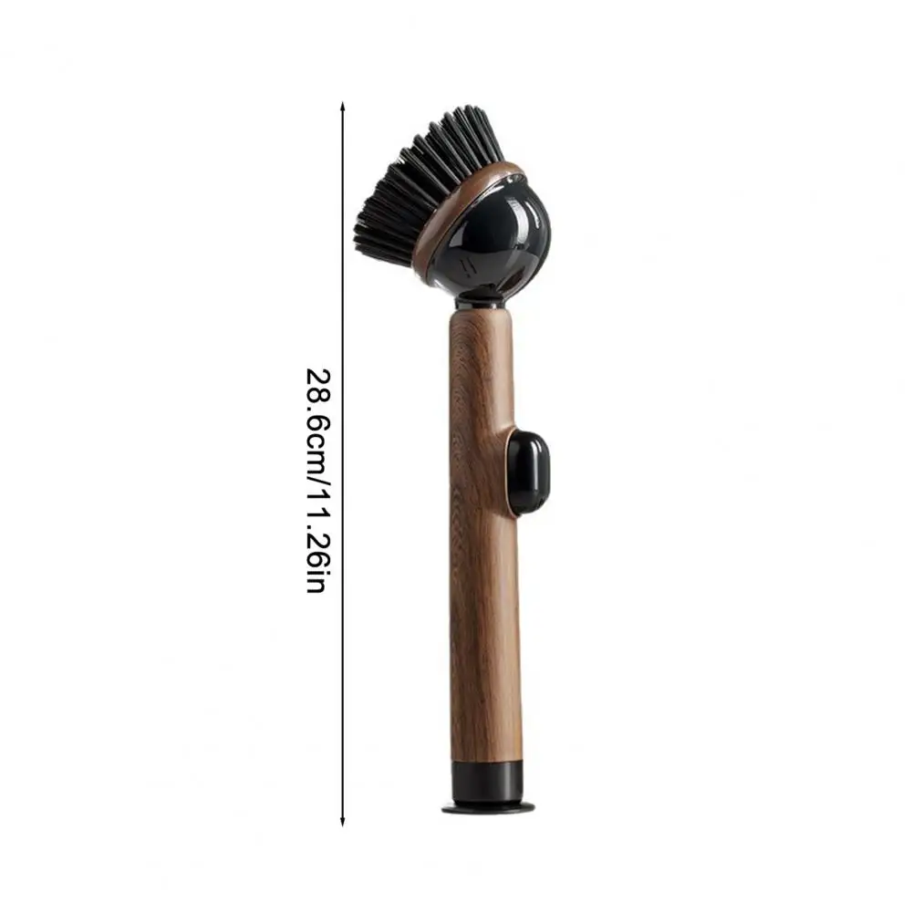 

Efficient Pot Brush Kitchen Cleaning Brush with Handle Built-in Detergent Dispenser Cutlery Stove Sink Cleaning Tool