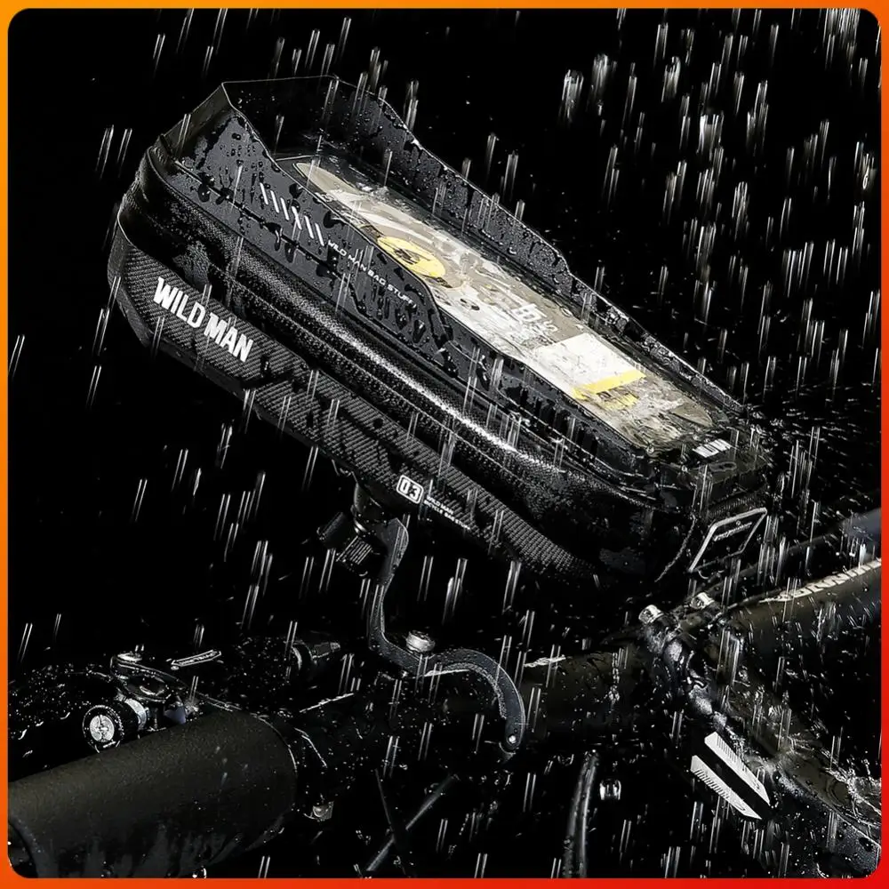 

Велосипедная сумка WILD MAN на руль с жестким корпусом, 0.6 л, для телефона, с сенсорным экраном, быстросъемная, аксессуары для велоспорта