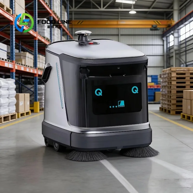 Customize Automatic Sweeping Mopping Road Robots Cleaning Machine App Control Laser Navigation Wet/Dry Industrial Floor Sweeper
