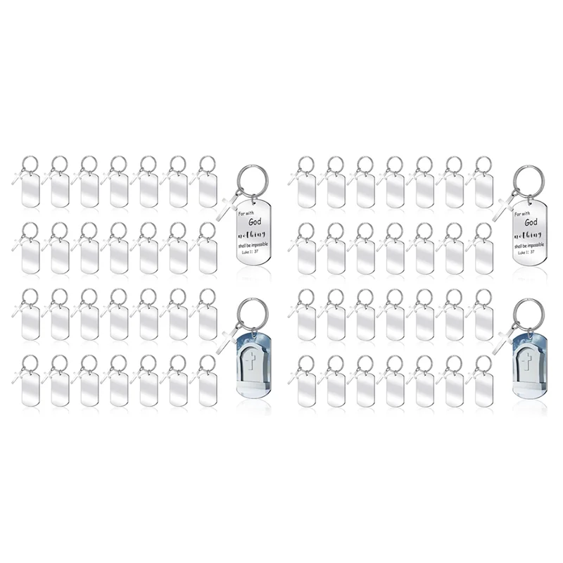 

MCGS-60 Pcs Engravable Metal Keychain Blanks Metal Stamping Blanks For Engraving Stainless Steel Blank Key Ring Tag With Hole