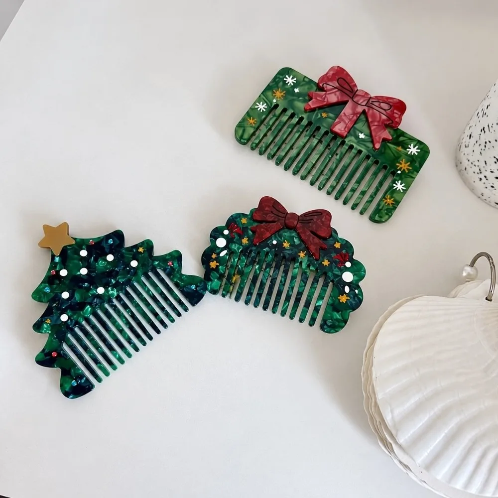 Cellulose Acetate Christmas Hair Comb Thickened Cartoon Pattern Acetate Hair Comb Smooth Edges Premium Quality