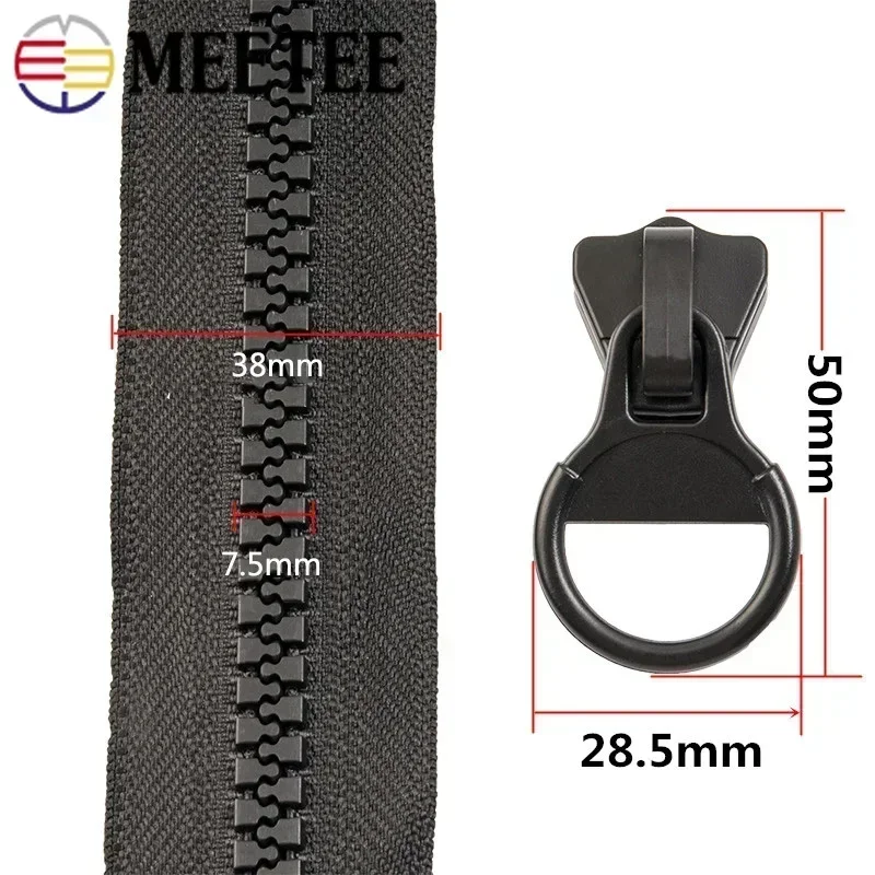 60-300cm 8# Resin Zippers Open-End Long Zipper for Down Jacket Coat Tent Zip Repair Kit Tailor Sewing Bags Accessories Material