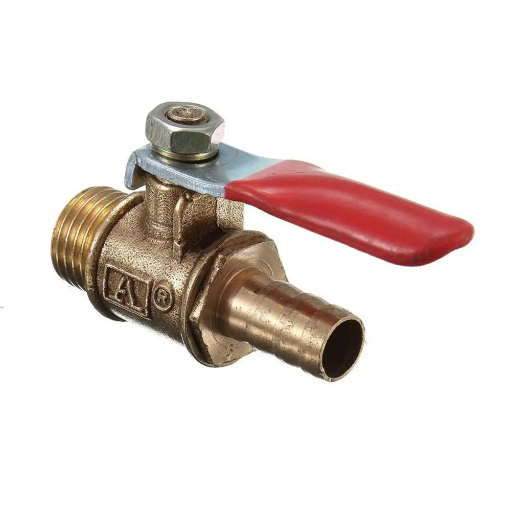 Red Handle Male Threaded Piping System 8mm Motorized Ball Valve Pipe Ball Valve 1/4\'\' Brass Ball Valve