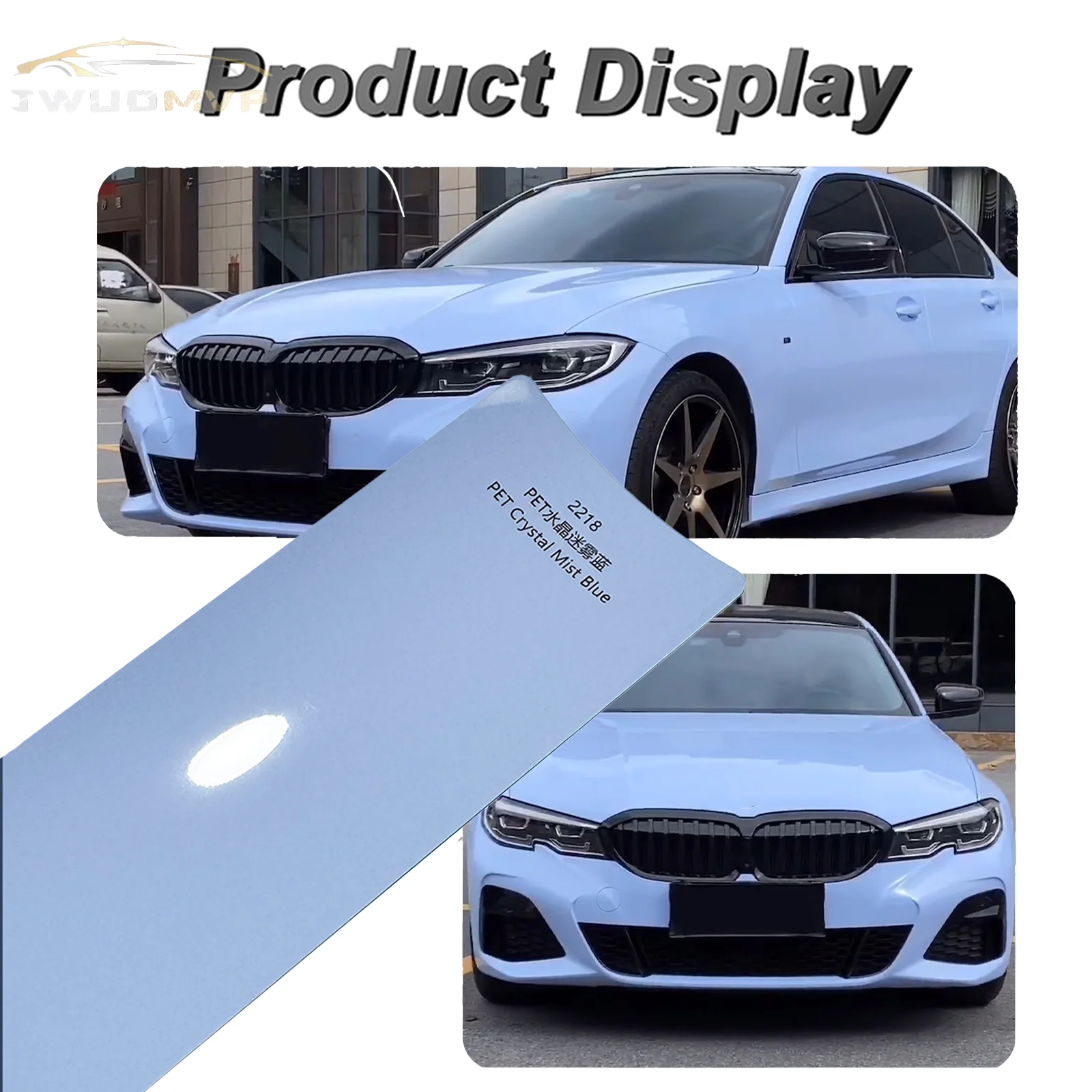 

ПЭТ Кристаллический Туман Синяя Автомобильная Краска Изменение Цвета PPF Виниловая Наклейка ПЭТ Жемчужная Пленка Для Кузова автомобиля 1,52*16 м/лот