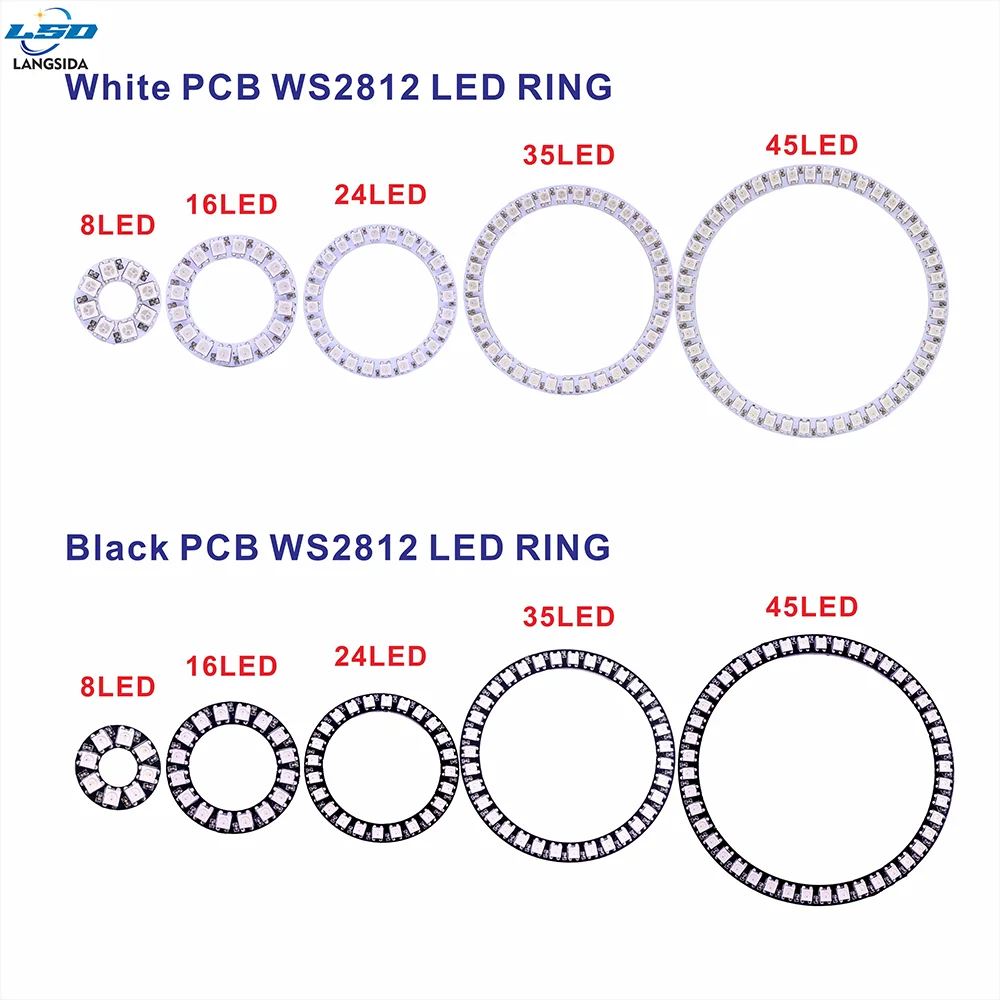 USB DC5V COB RGB WS2812 LED Strip Individually Addressable with SP110E Bluetooth APP Controller 8/16/24/35/45/128LEDs/m LED Ring