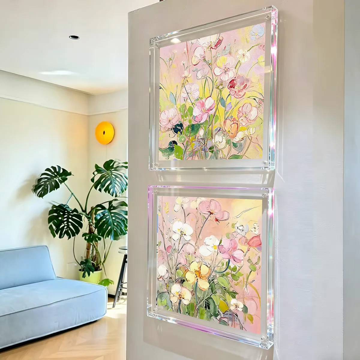 Huge Acrylic Photo Frame with 17 Colors, Painting Exhibition Frame, Decorative Wedding Photo Frame, Wall Mounted Photo Frame
