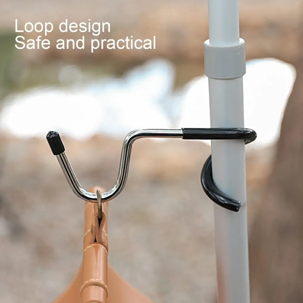 Lamp Holder Hook  Non-deformable Strong Load-bearing Pig Tail Shape  Outdoor Portable Tent Pole Post Hook for Camping