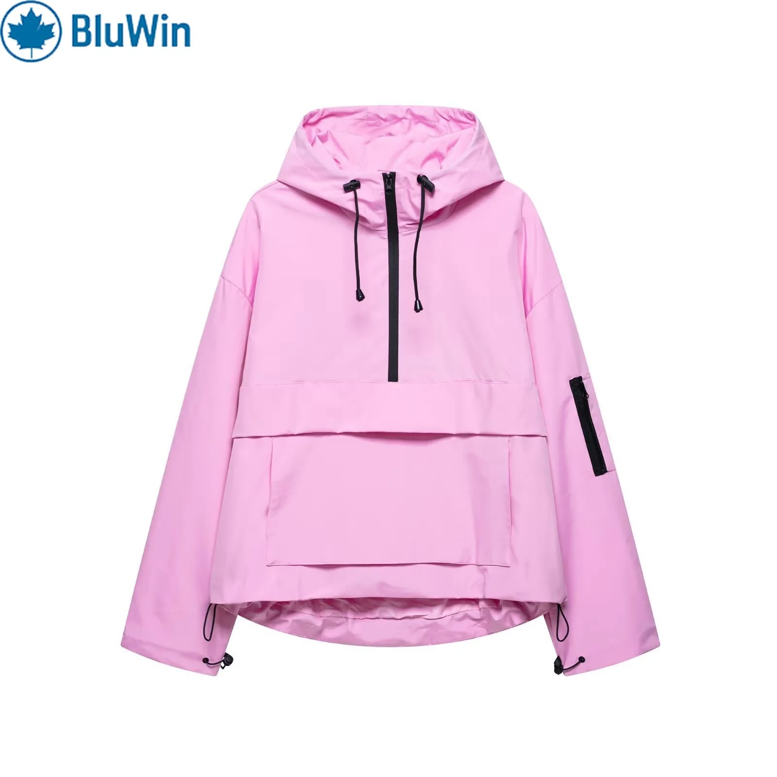 سترة واقية من الرياح بغطاء للرأس مكونة من 5 ألوان من BluWin&ZAF للنساء ملابس خارجية غير رسمية بسحّاب من Gorpcore معطف خفيف الوزن #1