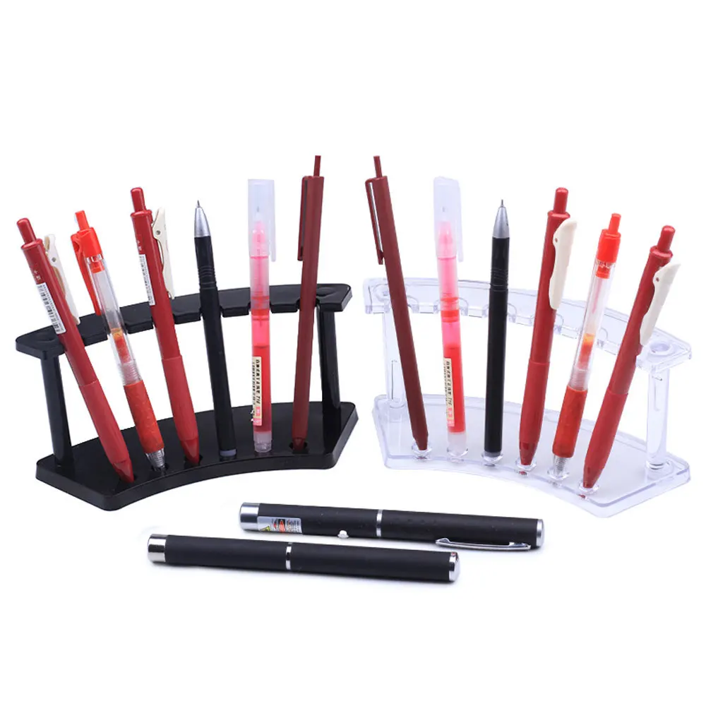 Wholesale Plastic Transparent 6 Slot Pencil Pen Spoon Jewelry Display Holder Stand Rack