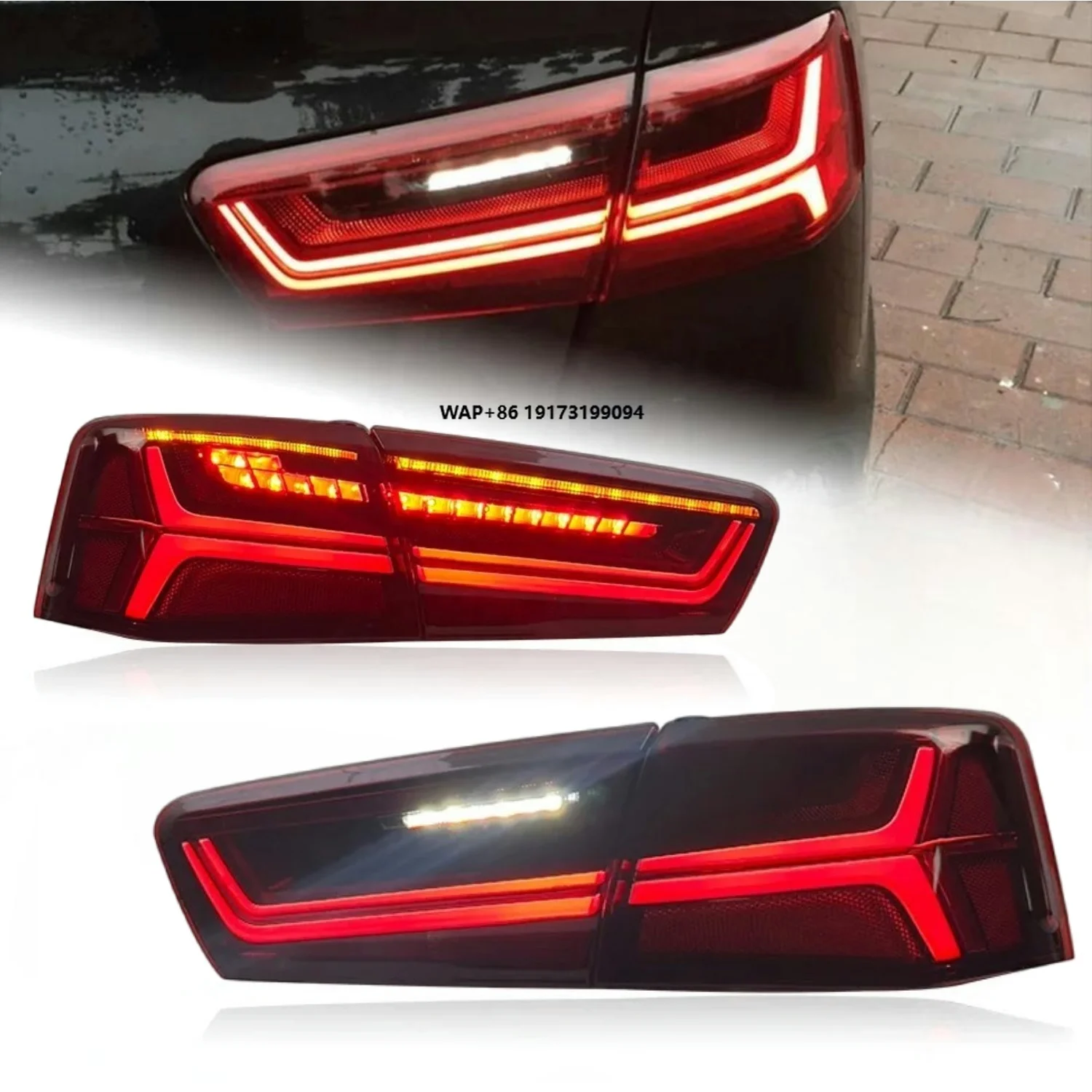 

A6 Pair LED Taillight 2012-2015 Modified Rear Tail Lamp Daytime Running Lights Upgrade Car Auto Accessories