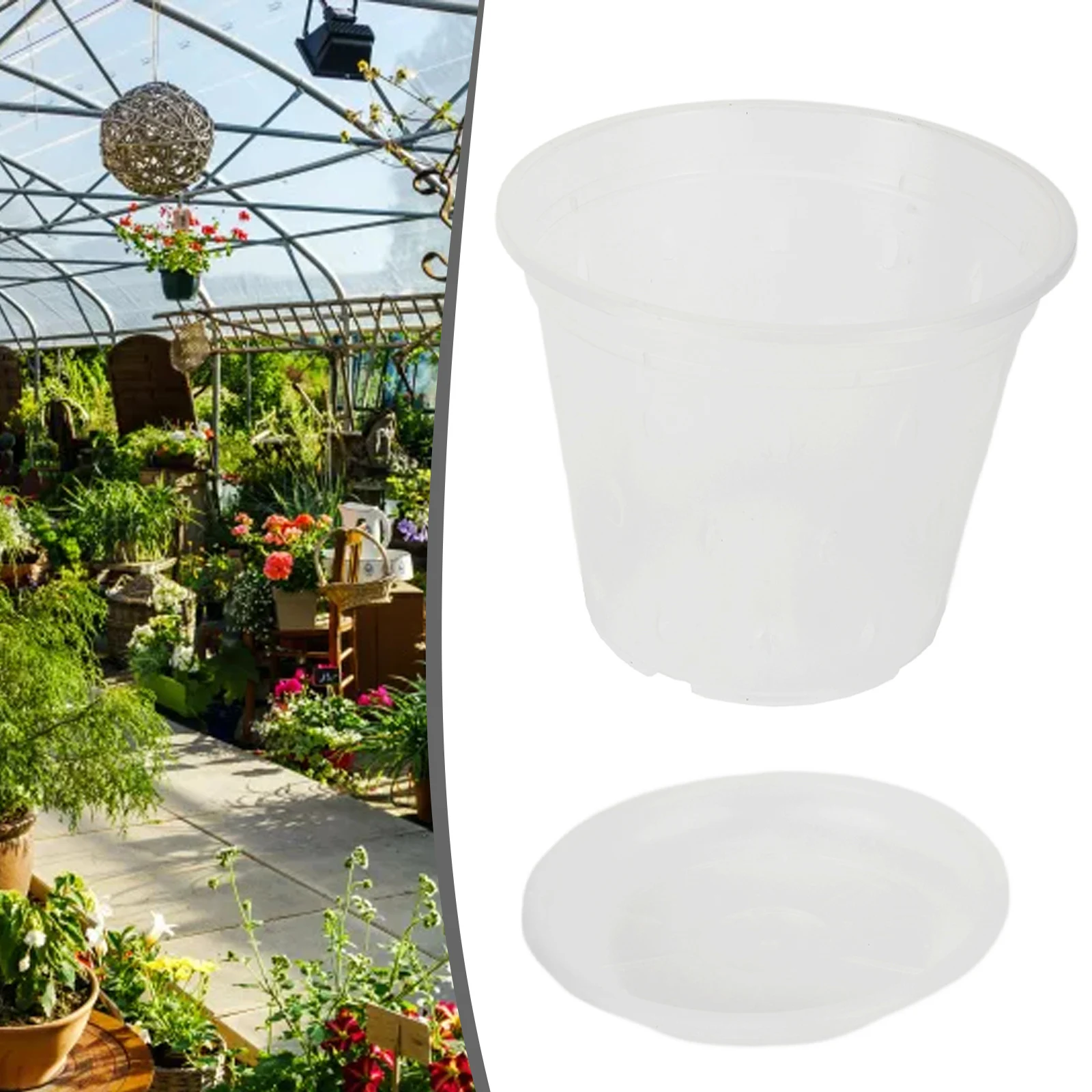 Long lasting and Practical 7 inch Plastic Orchid Pots with Improved Air Circulation and Root guiding Vents Pack of 5