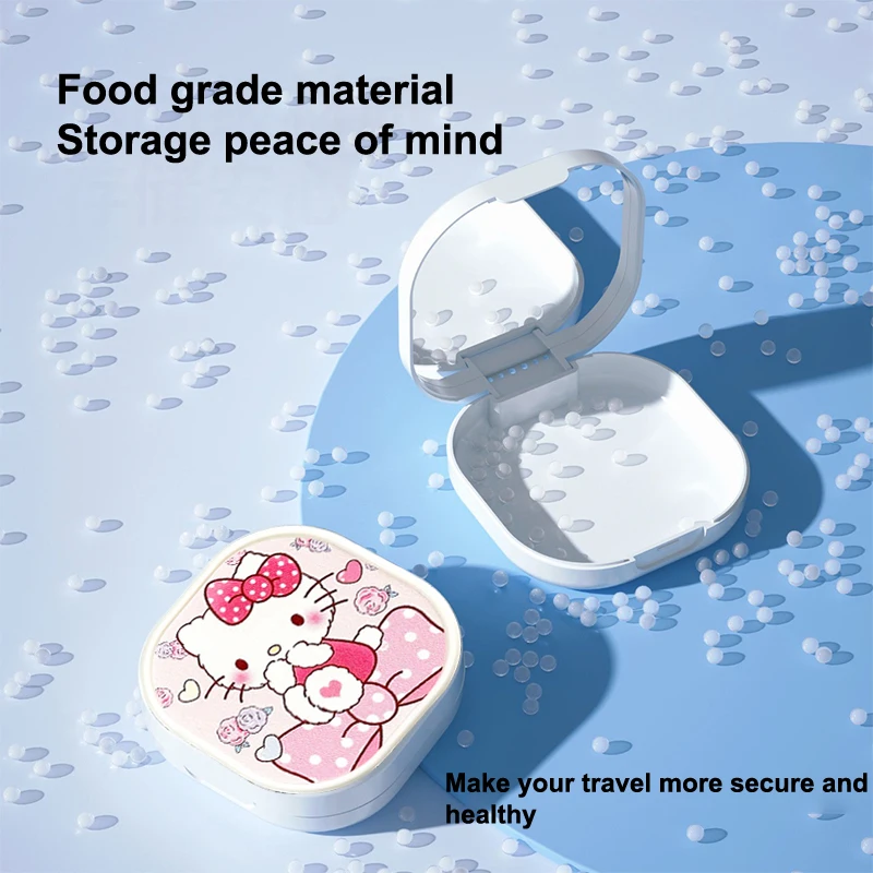 

False Denture Boxes Sanrio Hello Kitty Braces Case 1pcs Dental Retainer Box Case Aligner Mouth Guard Container For Teeth Travel