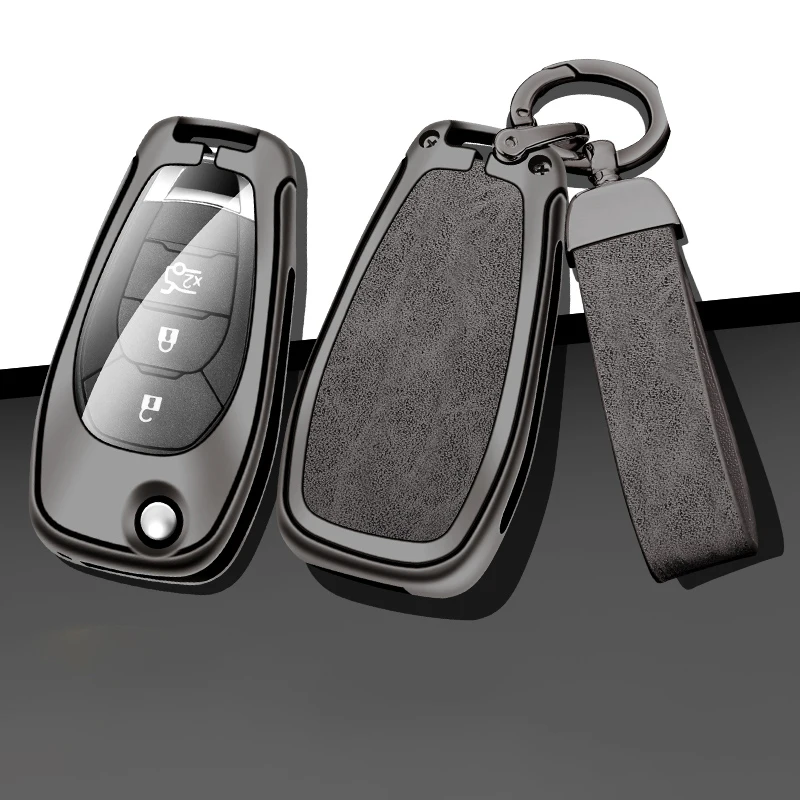 Fashion Zinc Alloy Leather Car Key Case Cover Shell for Chevrolet Cruze Onix Avo Trailblazer Spin GM Prism Colorado Cobalt