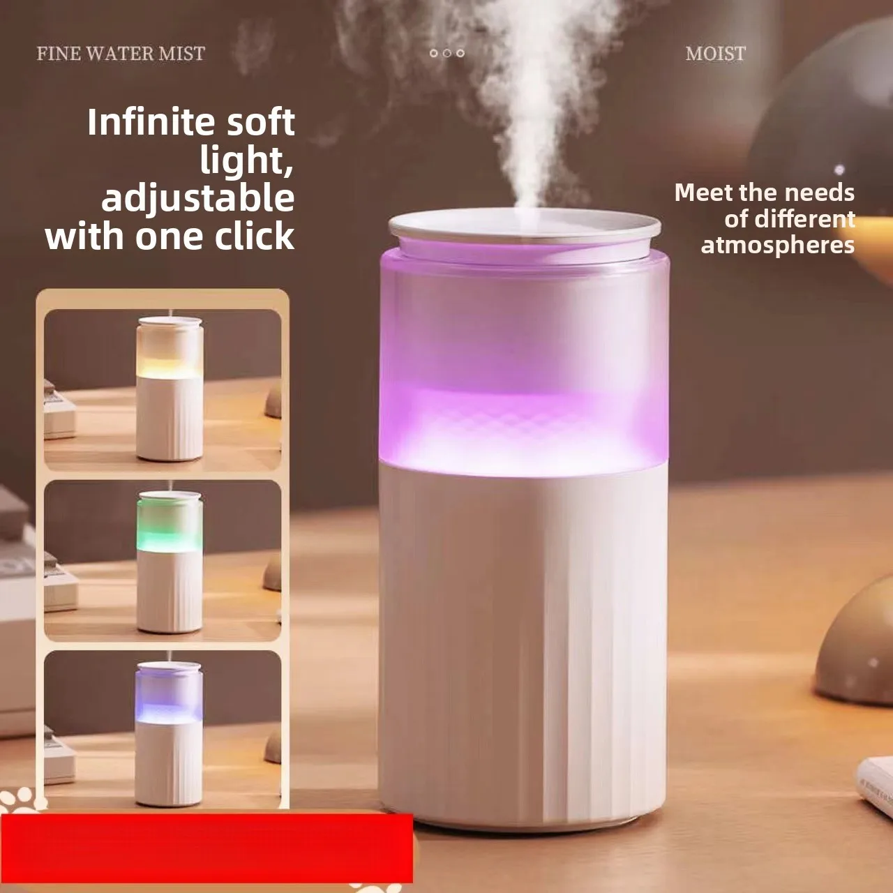 New Humidifier Small Mini Car Home Air Hydration Spray Night Light Desktop Portable Charging Model
