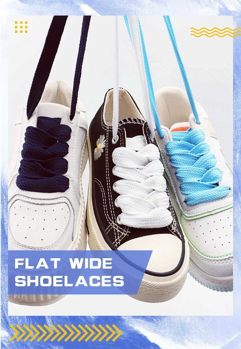 2 Paar NEUE dicke Sneaker-Schnürsenkel – 20 mm breite sportliche Schnürsenkel, klassische flache Schnürsenkel aus Baumwollseil für Männer und Frauen, 100/120/140/160 cm – Detail 1