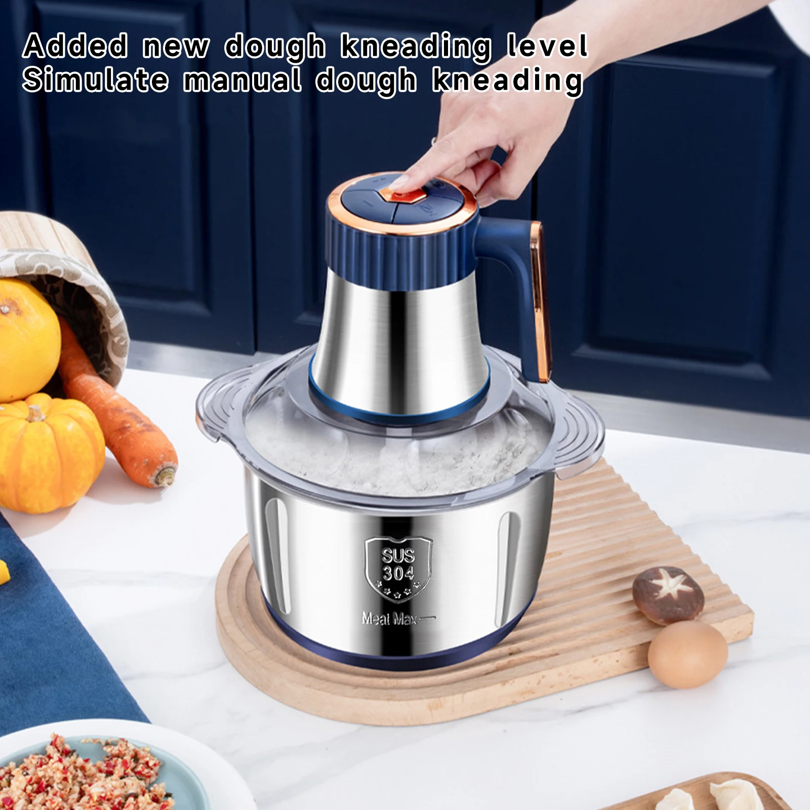 Electric Meat Grinders 5L Food Crusher Multifunctional Stainless Steel Vegetable Slicer Processor Chopper Kitchen Appliances