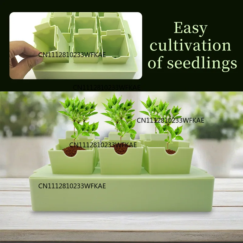New model, outdoor courtyard seed starter tray, Jiugongge balcony plant potted plant silicone box