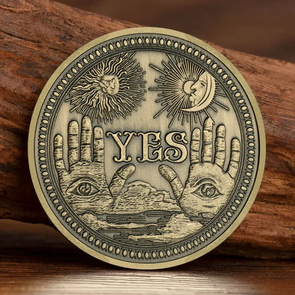 Yes or No Bronze Plated Decision Commemorative Coin Art Metal Antique Skeleton Angel Souvenir Coins Craft Gift