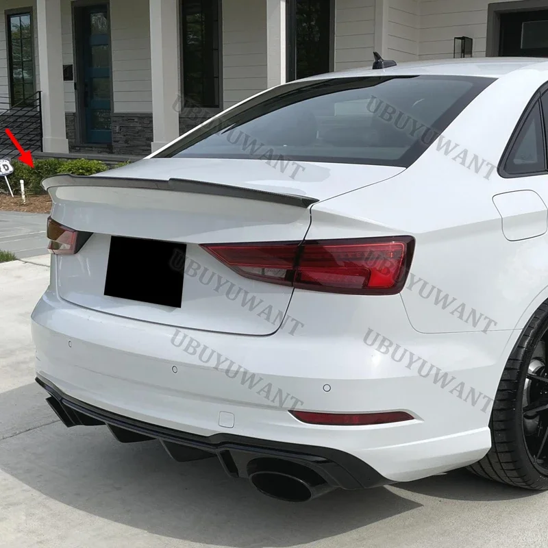FOR AUDI A3 S3 RS3 8V Limousine Sedan V Style 2013-2020 Rear Trunk Spoiler Wing Top Tail Lip Spoiler Diffuser Auto Parts