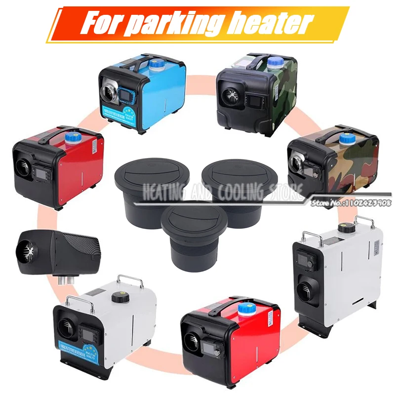 42/60/75/90mm Car Diesel Heater Pipe  Openable Round Vent Outlet Rotatable Black Exhaust Joint Connector For Parking Heater