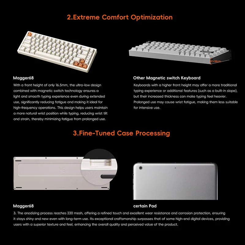 LUMINKEY Magger68 HE Customized  Magnetic Switch Gaming Keyboard CNC Aluminum Shell Gateron Hall Effect 0.01MM Rapid Trigger PC