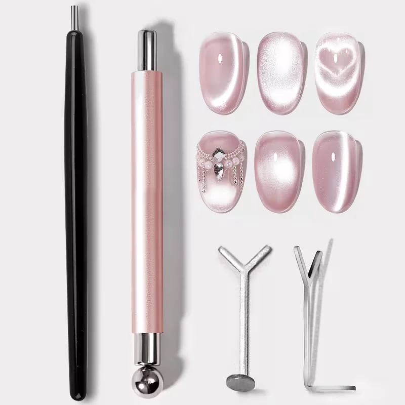 4-in-1 Katzenaugen-Nagelmagnet-Set, magnetischer Stift, runder Herz-Magnetstift für Katzenaugen-Gel-Nagellack, DIY-Salon-Nagelkunst-Maniküre-Werkzeuge – Detail 2