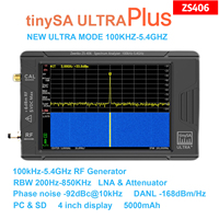 Original tinySA ULTRA Plus ZS406 100k-5.4GHz 4inch Display Handheld Tiny Spectrum Analyzer RF Generator with Battery