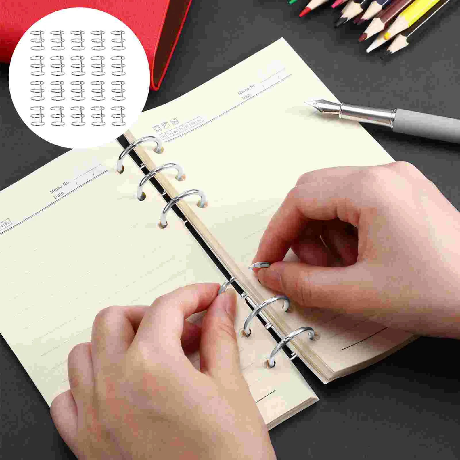 10 Pcs Binder Clip Binding Ring Loose-leaf Notebook Coils Notebooks Spiral Writing Snap Rings Articulated