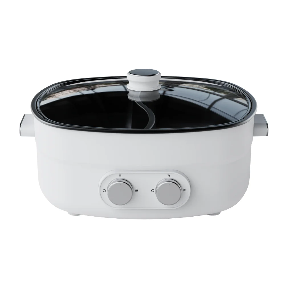 Manufacturer Direct 1300W Electric Hot Pot with Tempered Glass Lid 6L Capacity for house hold Use
