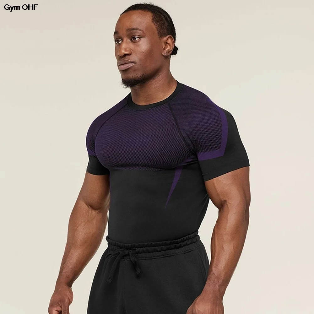 ONYX5.0 Camiseta de compresión para correr para hombre, camisetas deportivas de manga corta SHARK, camisetas deportivas para gimnasio, camisetas deportivas para hombre, camisetas para correr