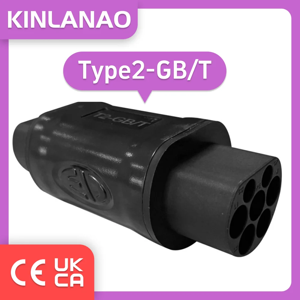 KINLANAO Type1 to Type 2 Charger Adapter Type2 to GBT charging EV Charger Connector for type 2 GBT Electric Car