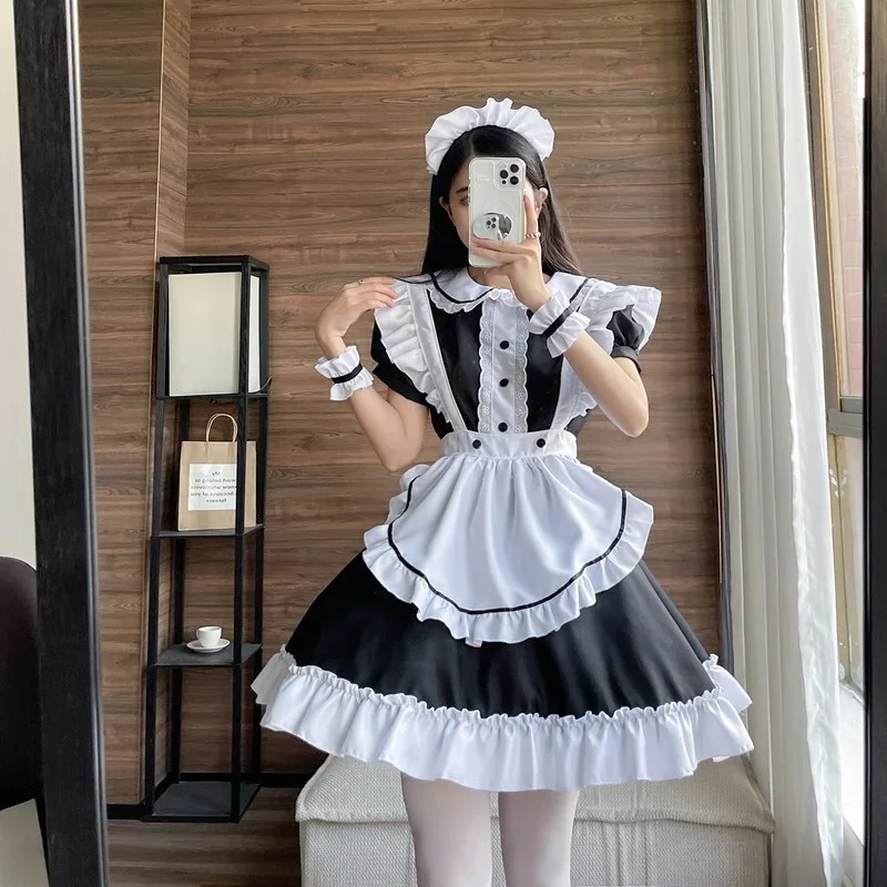 Halloween Cosplay Anime Maid Outfits Women Plus Size Party Dress Apron Maid Costumes Japanese Kawaii Lolita Girl Party Uniform