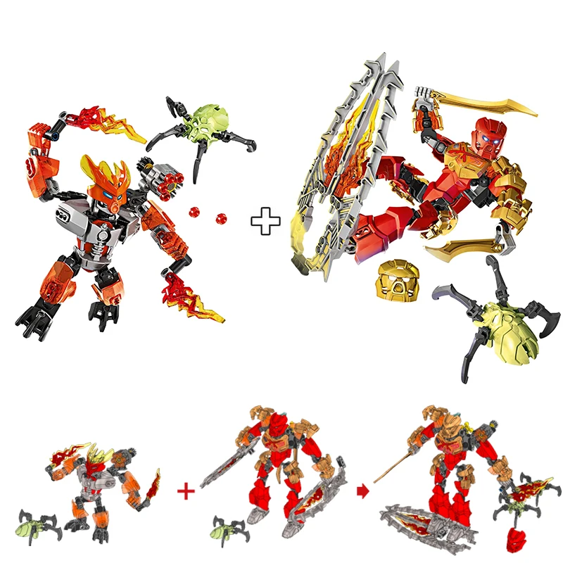 Gouden Masker Bionicle Ice Master Bouwstenen Beschermer Kopaka Anime Actionfiguren Soldaat Robot Steentjes Speelgoed voor Jongens Cadeaus