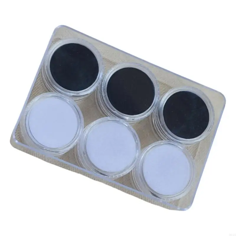 

6Pcs Clear Threaded Lid Organizers Containers Showcase Loose Stones Collection 964A