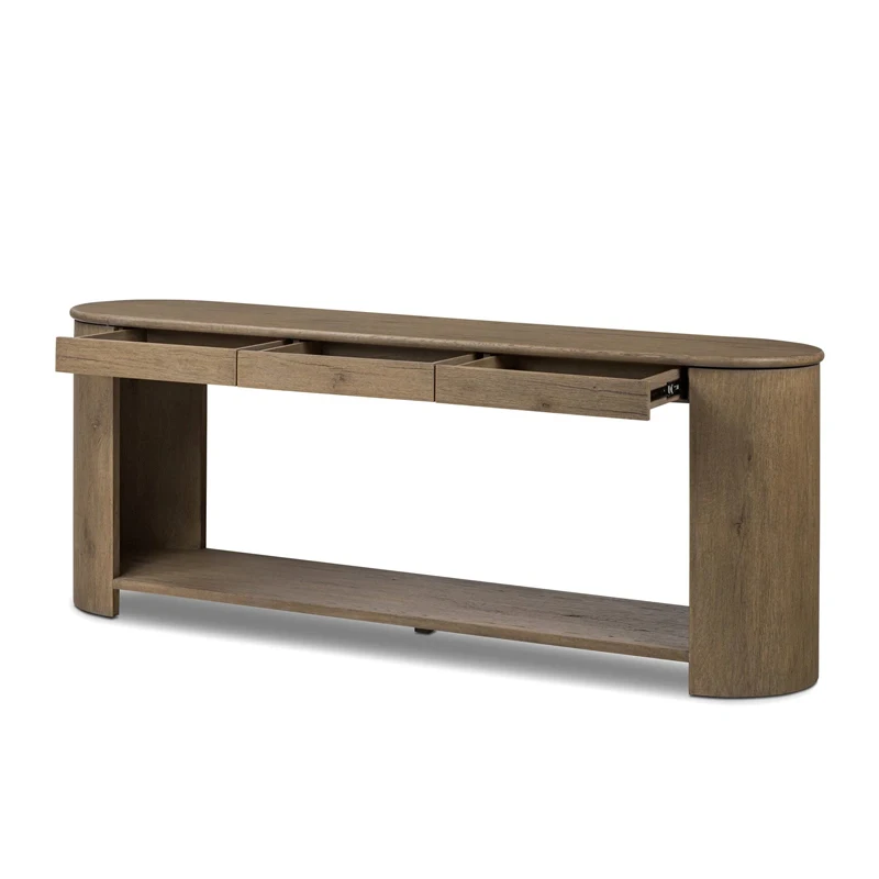 Modern Furniture Hotel Solid Wood Entrance Control Table Living Room Design Decor Passage Porch Oval Console Table