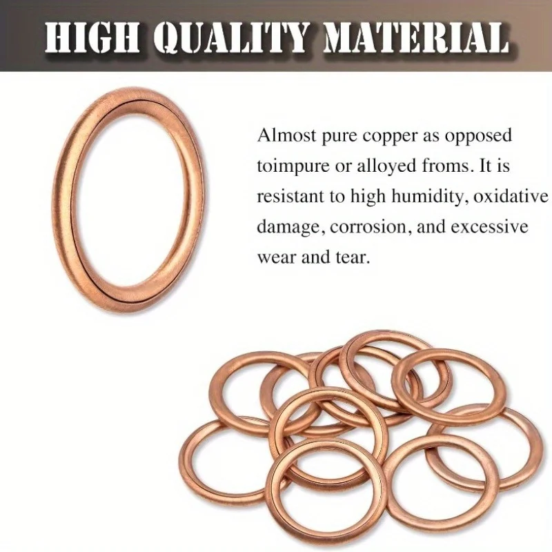 Car Oil Pan Drain Gasket Drainage Bolt Pad Aluminum/ Copper Oil Drain Plug Gasket Replaceable Accessories for Volkswagen Audi