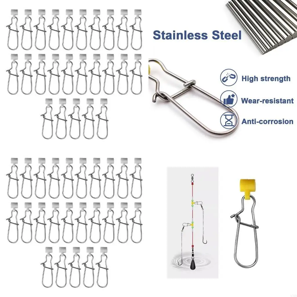 

25PCS Stainless Steel Fishing Line Sinkers Lock Snaps Universals Fishing Float Connectors Fishing Clip Hanging Baits Pin A70D