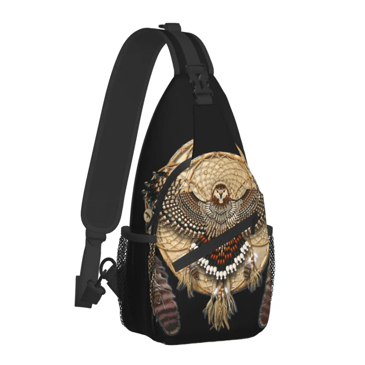 

Falconry Austringer Hawk Crossbody Bag Sports Red-Tail Dreamcatcher Mandala Chest Bag Women Man Shoulder Backpacks Travel