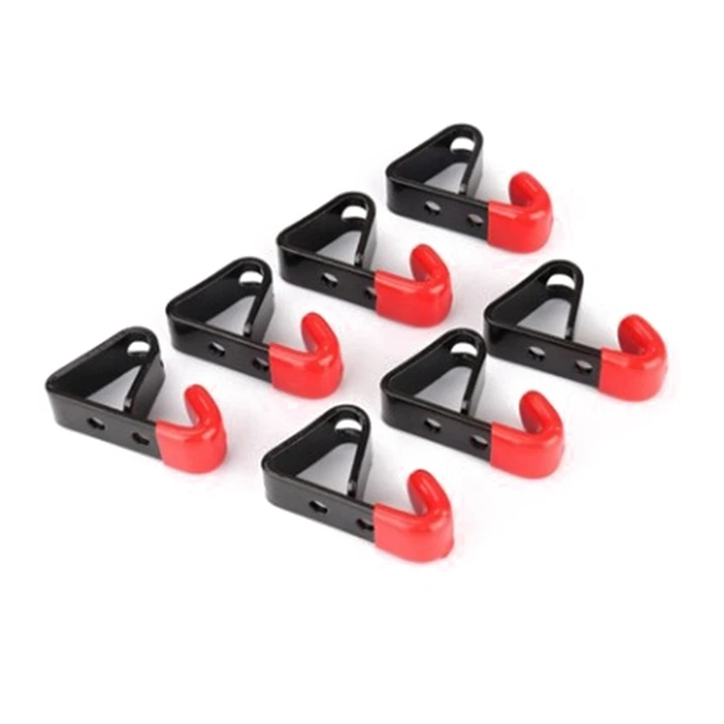 Espositore per negozio con gancio in metallo, 10 pezzi, per garage, attrezzi da giardino, nero+rosso